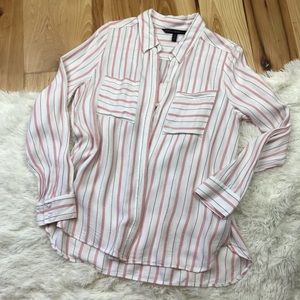 White House Black Market Soft Button Top